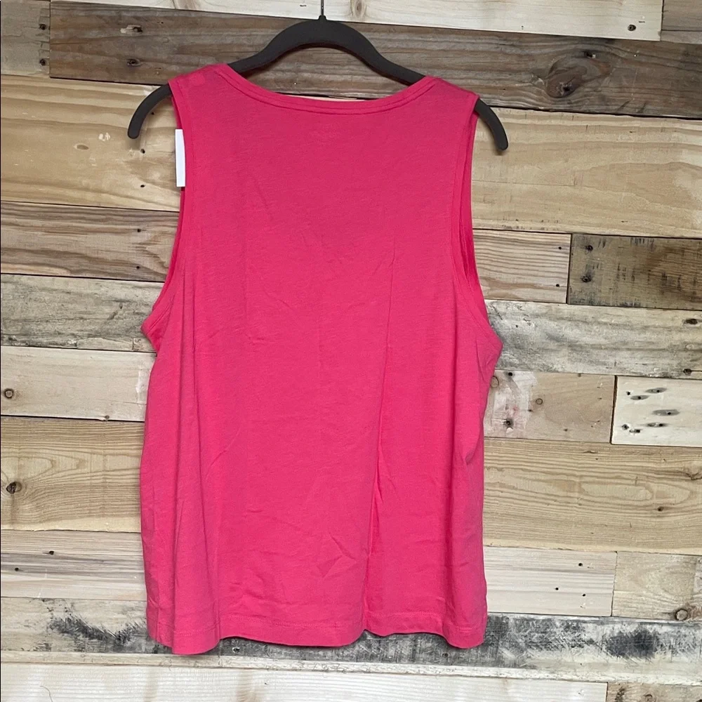 J. Crew size XL Hot Pink Slub Cotton Soft and Stretchy Tank Top